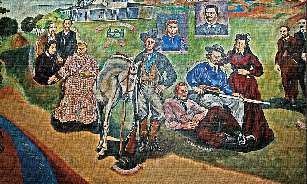 The murals inside the Fort Sumner Courthouse depict the area’s history and were painted as a 1930s WPA project by artist Russell Vernon Hunter from Texico, New Mexico. – All images courtesy Johnny D. Boggs unless otherwise noted –