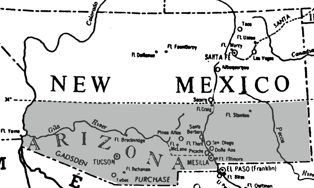 Map of the Gadsden Purchase