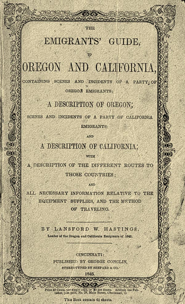 emigrants guide to oregon and california true west
