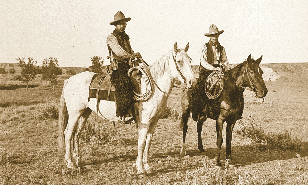 Mounted Horses Two Bow Gun Boys True West