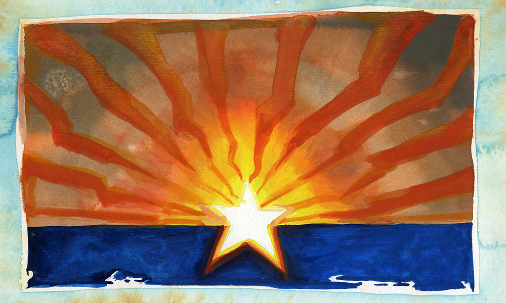 arizona flag painting by bob boze bell