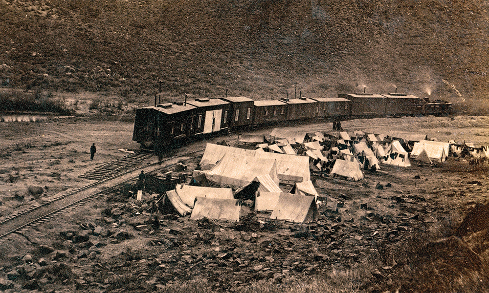 central pacific chinese trail tents railroad workers true west magazine