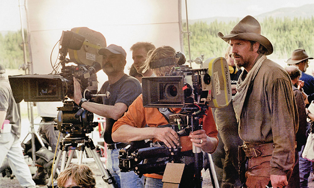 OPEN RANGE - Robert Duvall & Kevin Costner on location in Canada - Directed  by Kevin Costner - Warner Bros.