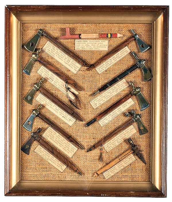 pipe tomahawk display at auction true west magazine