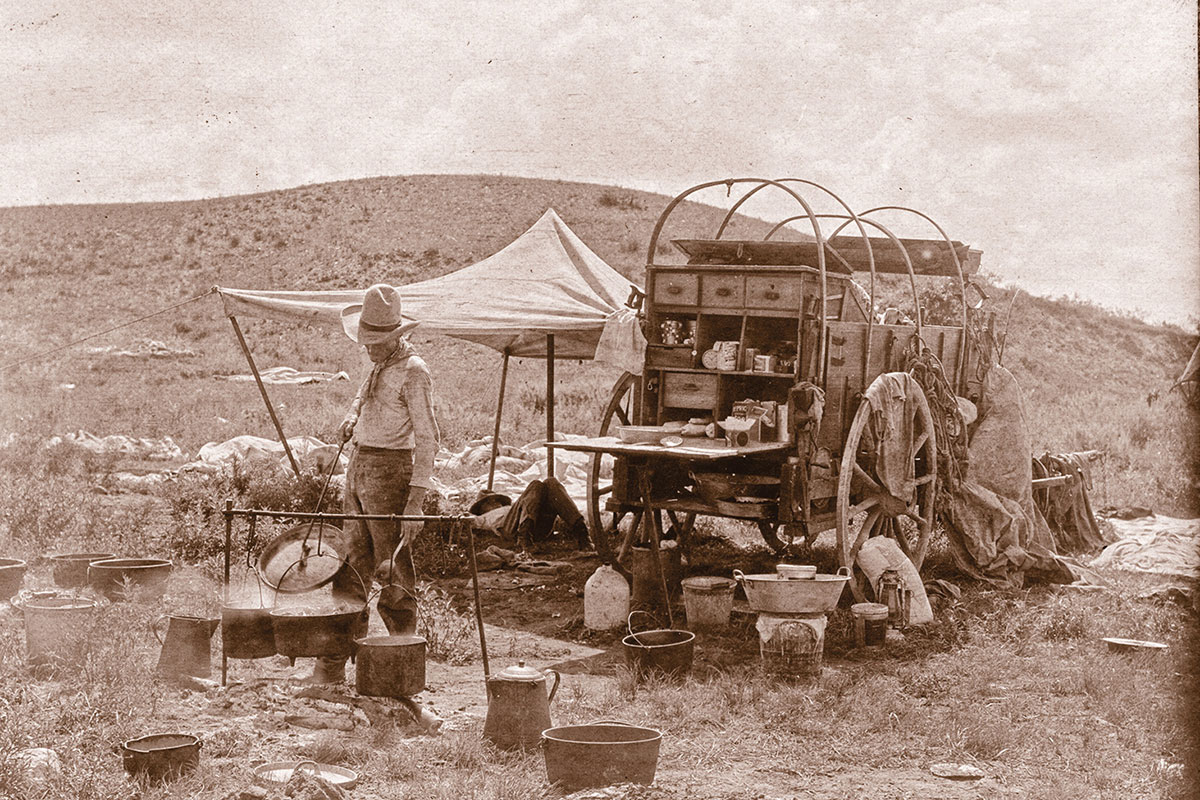 charles goodnight chuckwagon ja ranch preparing dinner true west magazine