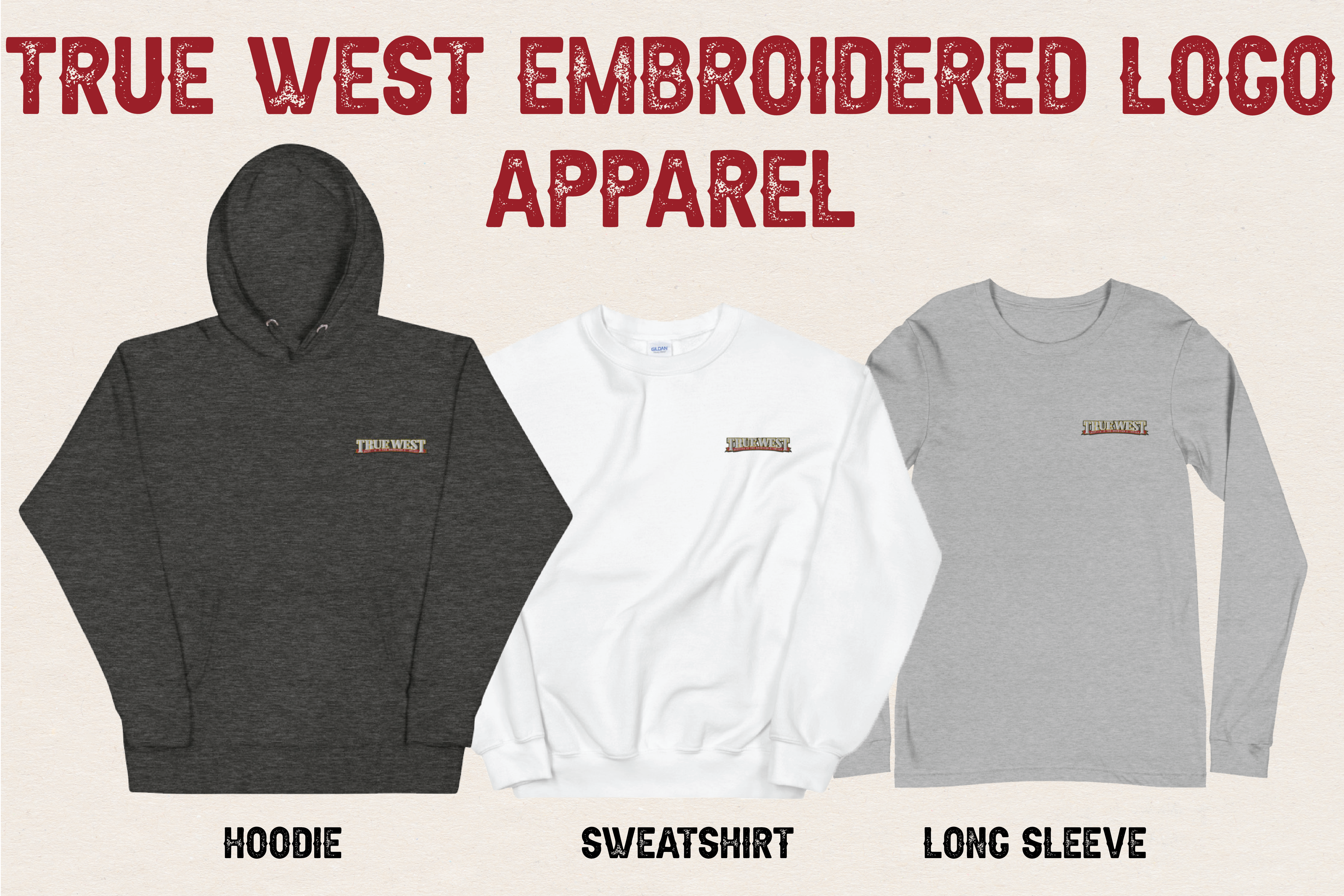 True West Embroidered Logo Apparel